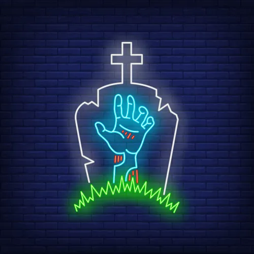 Gravestone Zombie Hand Neon Sign - Imprint Now - CA