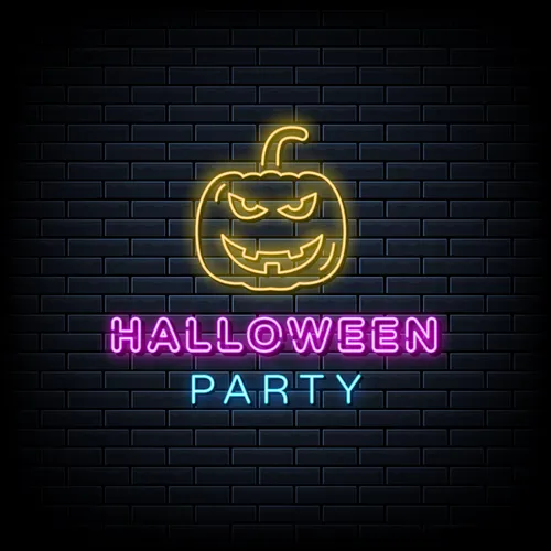 Halloween Party Neon Sign with Pumpkin - Imprint Now - CA