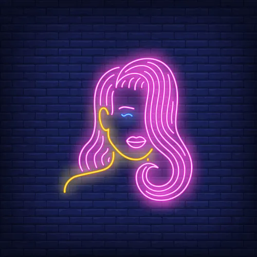 Girl with Pink Hair Neon Sign - Imprint Now - CA