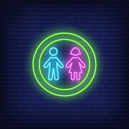 Boy & Girl Silhouettes Circle Neon Sign - Imprint Now - CA