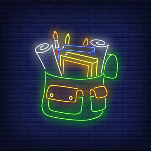 Backpack With Stationery Neon Sign - Imprint Now - CA