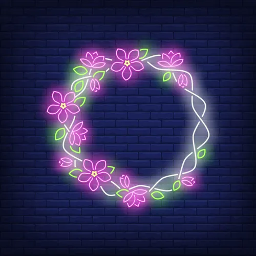 Floral Round Frame Neon Sign - Imprint Now - CA