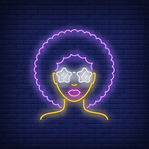 Afro Retro Girl Neon Sign - Imprint Now - CA