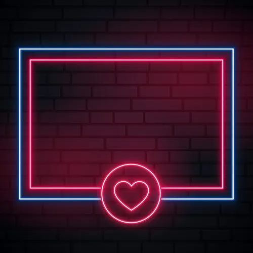 Love Heart Neon Glowing Frame Neon Sign - Imprint Now - CA