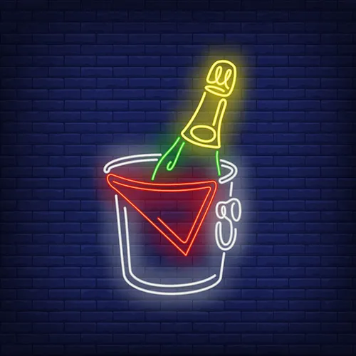 Wine in Ice Bucket Neon Sign - Imprint Now - CA