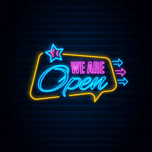 We are Open This Way Neon Sign - Imprint Now - CA