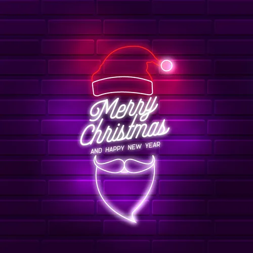 Santa Greeting Merry Christmas and New Year Neon Sign - Imprint Now - CA