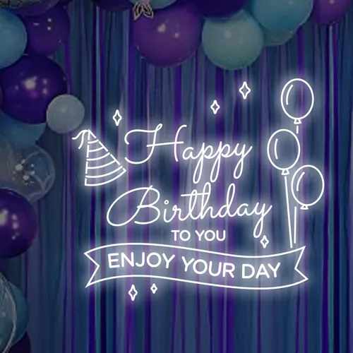 Happy Birthday Enjoy Your Day Neon Sign - Imprint Now - CA