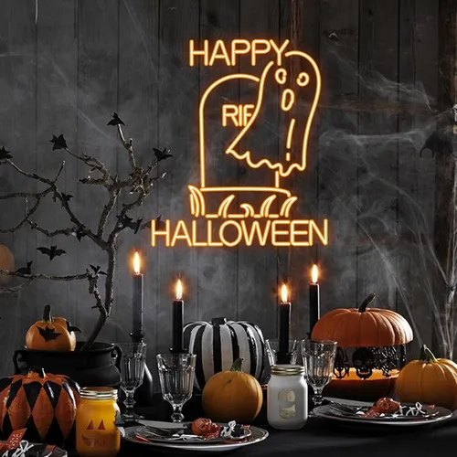 Happy Halloween Ghost Neon Sign - Imprint Now - CA