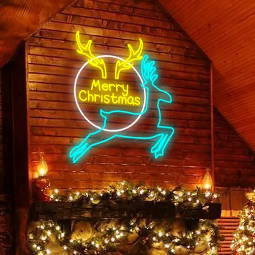 Merry Christmas Deer Neon Sign - Imprint Now - CA