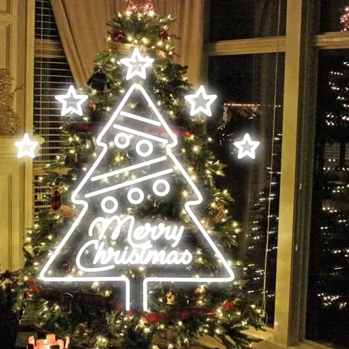 Merry Christmas Big Tree Art Neon Sign - Imprint Now - CA