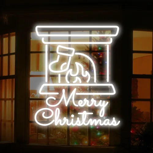 Merry Christmas Chimney Neon Sign - Imprint Now - CA