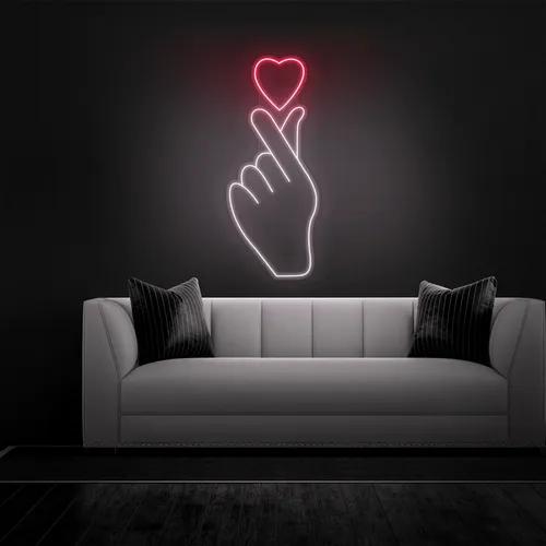 Finger Heart Neon Sign - Imprint Now - CA