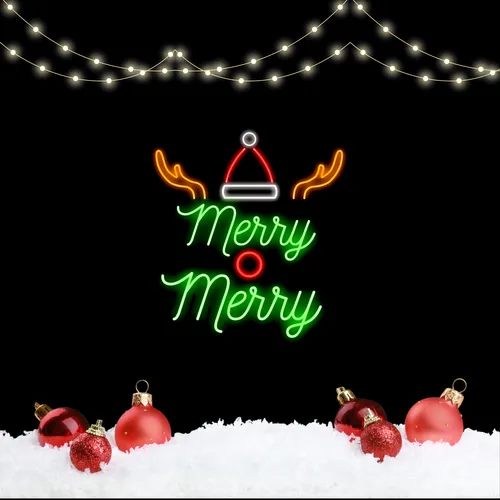 Merry Merry Deer Neon Sign - Imprint Now - CA