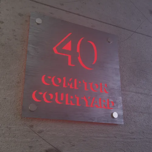 Laser Cutout Backlit Lightbox House Number - Imprint Now - CA