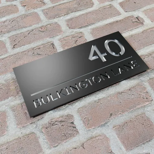 Engraved Metal House Number Sign - Imprint Now - CA
