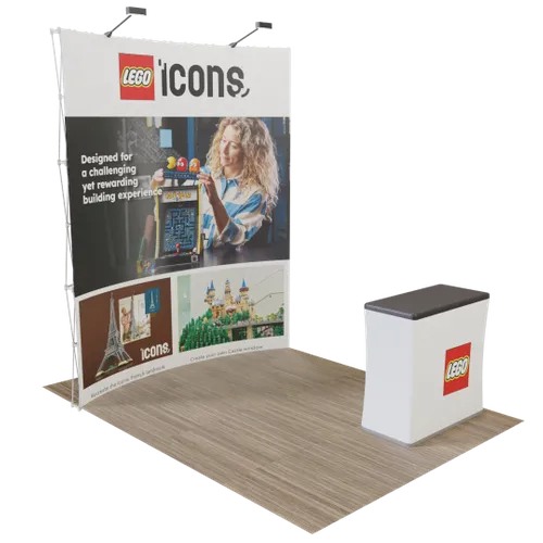 Custom Curved Pop-up Trade Show Display Stand 2.4 m x 2.4 m - Imprint Now - CA
