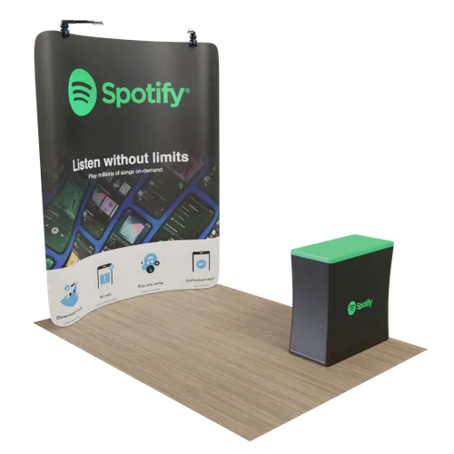 Custom Curved Zip-up Trade Show Display Backdrop Booth Stand 2.4 m x 2.4 m - Imprint Now - CA