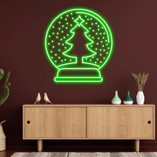 Merry Christmas Snowglobe Neon Sign - Imprint Now - CA