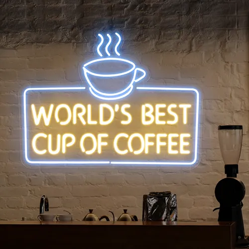 World's Best Cup of Coffee Neon Sign - Imprint Now - CA