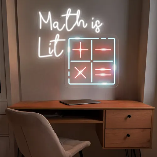Math Is Lit Neon Sign - Imprint Now - CA