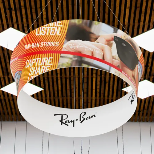 Custom Tapered Circle Personalised Trade Show Hanging Signs - Imprint Now - CA