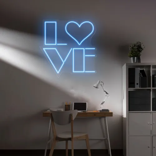 Love Blue Neon Sign - Imprint Now - CA