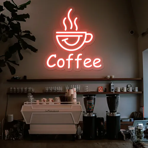 Thrilled Coffee Neon Sign - Imprint Now - CA