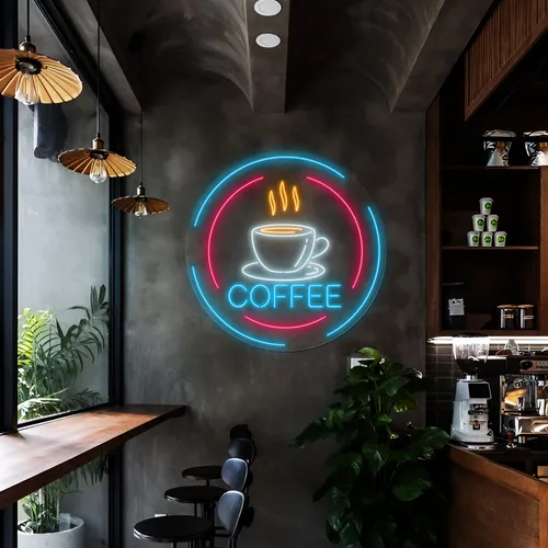 Steaming Cup Coffee Neon Sign - Imprint Now - CA
