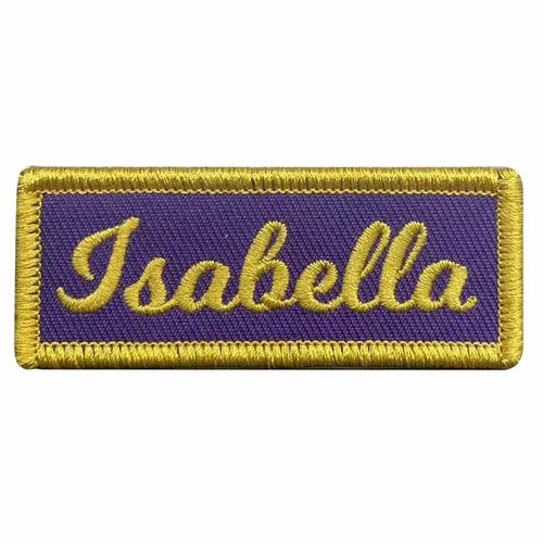 Yellow and Purple Isabella Name Patch - Imprint Now - CA