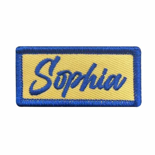 Blue and Cream Sophia Name Patch - Imprint Now - CA