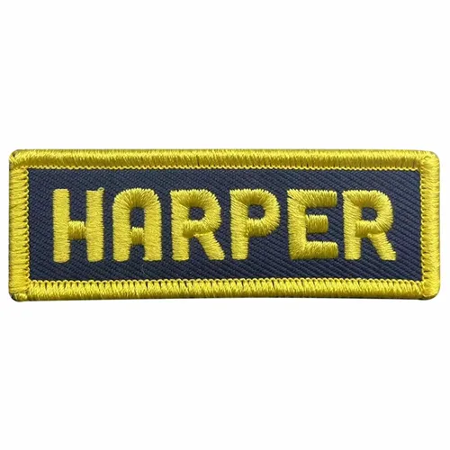 Yellow and Navy Harper Name Patch - Imprint Now - CA