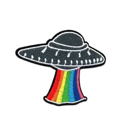 Rainbow and Black UFO Patch - Imprint Now - CA