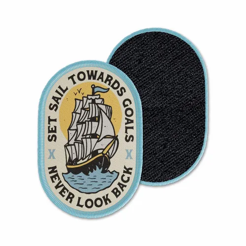 Oval Set Sail Never Look Back Velcro Patch - Imprint Now - CA