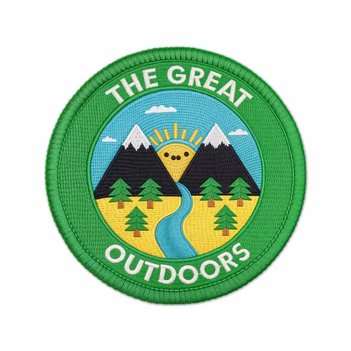 Round The Great Outdoors Iron On Patch - Imprint Now - CA