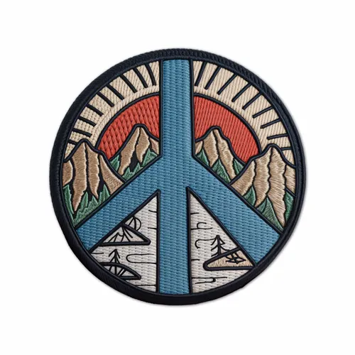 Round Natural Peace Iron On Patch - Imprint Now - CA