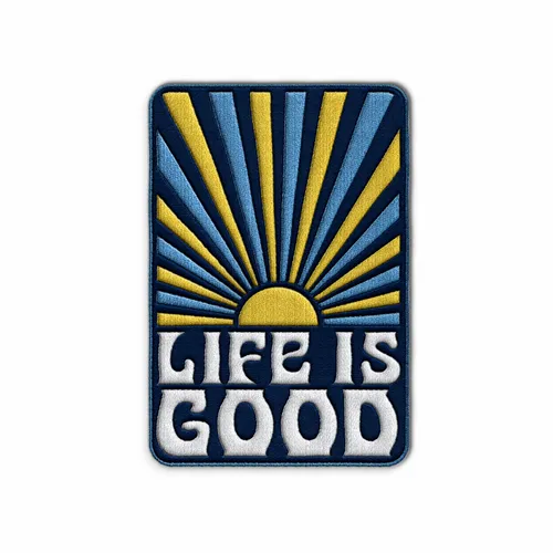 Rectangle Life is Good Iron On Patch - Imprint Now - CA