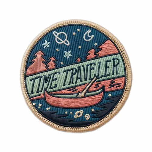 Round Time Traveler Iron On Patch - Imprint Now - CA