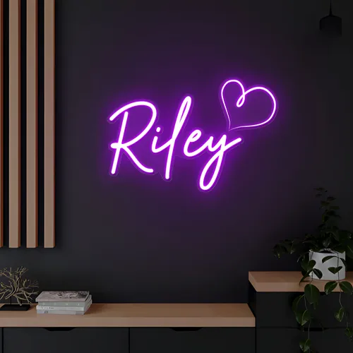 Riley Heart Neon Sign - Imprint Now - CA