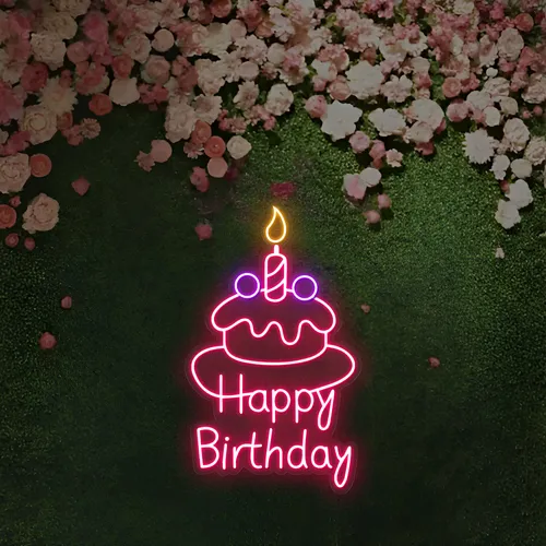 Happy Birthday Wishes Neon Sign - Imprint Now - CA