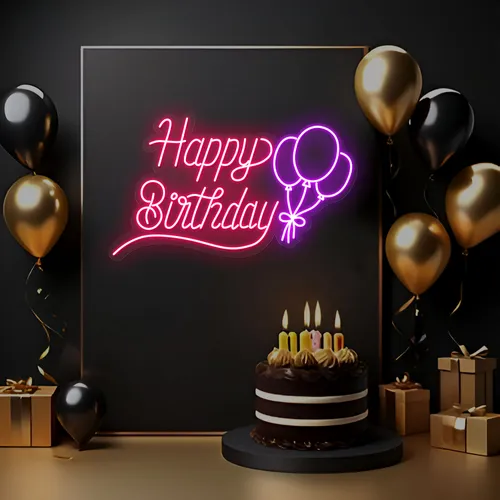 Happy Birthday Glow Neon Sign - Imprint Now - CA