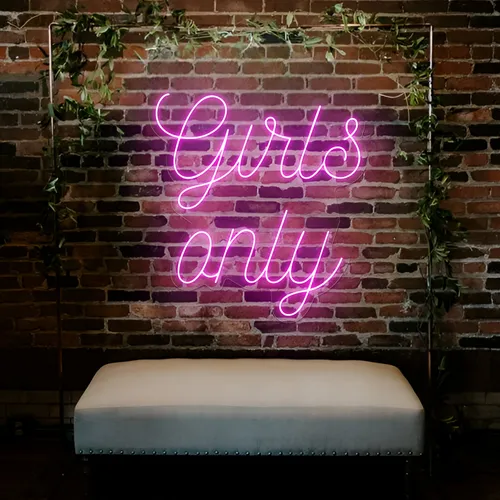 Chic Pink Girls Only Neon Sign - Imprint Now - CA