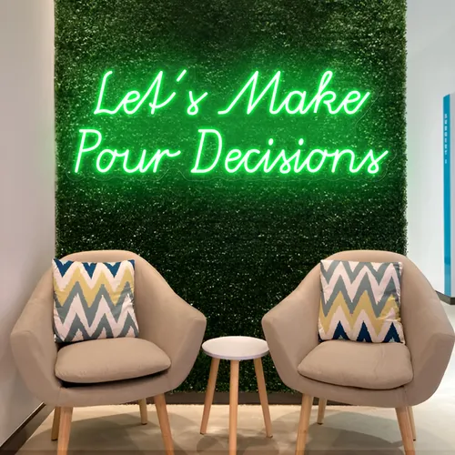 Stylish "Let's Make Pour Decisions" Neon Sign - Imprint Now - CA