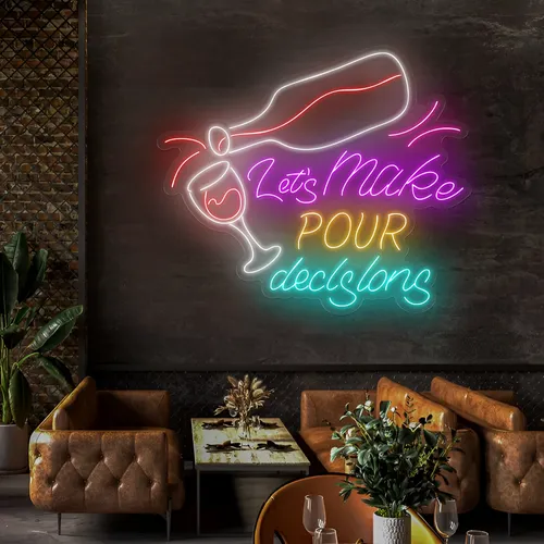 Trendy "Let's Make Pour Decisions" Neon Sign - Imprint Now - CA