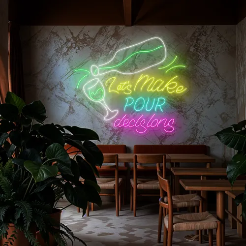 Cool "Let's Make Pour Decisions" Neon Sign - Imprint Now - CA