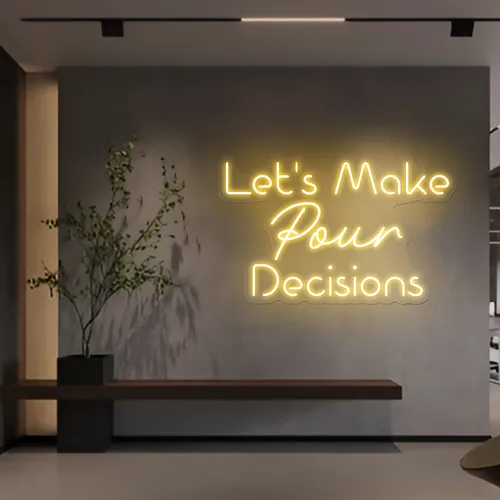 Chic "Let's Make Pour Decisions" Neon Sign - Imprint Now - CA
