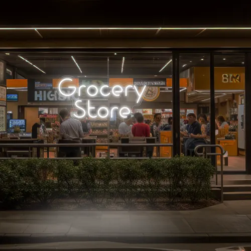 Grocery Store Window Neon Sign - Imprint Now - CA
