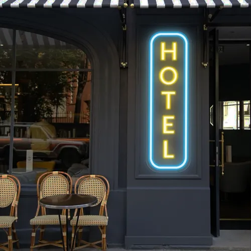 Hotel Vertical Neon Sign - Imprint Now - CA