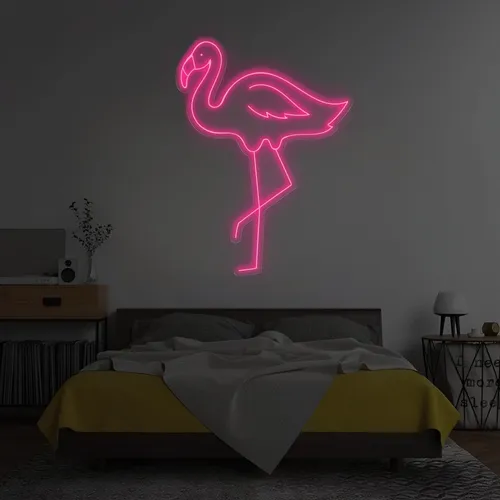Single Flamingo Vertical Neon Sign - Imprint Now - CA
