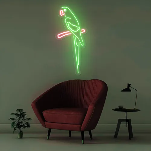 Green Parrot Vertical Neon Sign - Imprint Now - CA